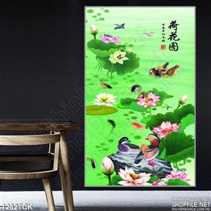 Tranh tường hoa sen in đẹp Tranh tường hoa sen in đẹp