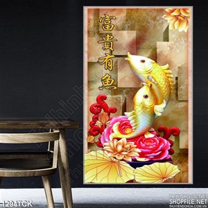 Tranh 3D song ngư Tranh 3D song ngư