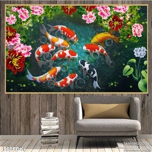 Tranh 3D cửu ngư quần hội Tranh 3D cửu ngư quần hội