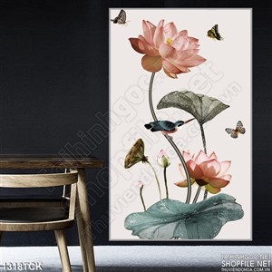 Tranh treo phòng hoa sen đẹp Tranh treo phòng hoa sen đẹp