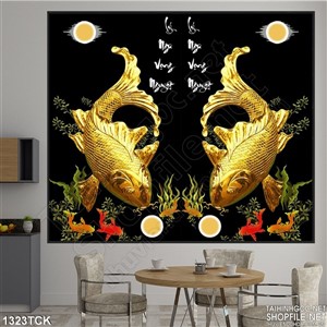 Tranh cá chép vàng 3D Tranh cá chép vàng 3D