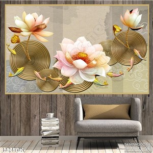 Tranh hoa sen trang trí phòng hiện đại Tranh hoa sen trang trí phòng hiện đại