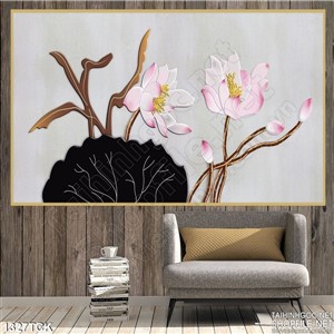 Tranh vẽ hoa sen dán tường Tranh vẽ hoa sen dán tường