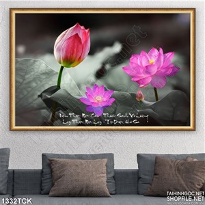 Tranh nghệ thuật hoa sen sống động Tranh nghệ thuật hoa sen sống động