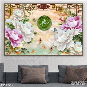 Tranh in kính sen hồng và trắng Tranh in kính sen hồng và trắng