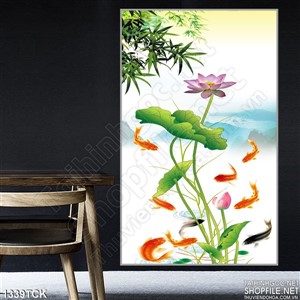 Tranh thủy mặc hoa sen Tranh thủy mặc hoa sen