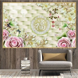 Tranh 3D sen đá nở Tranh 3D sen đá nở