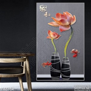 Tranh bình sen 3D Tranh bình sen 3D