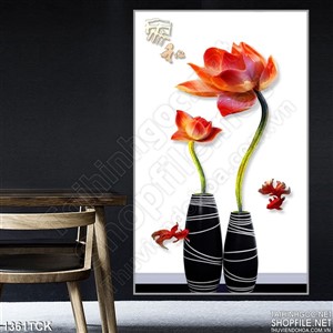 Tranh sen trong bình Tranh sen trong bình