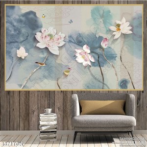 Tranh in kính sen nở mùa hạ Tranh in kính sen nở mùa hạ