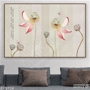 Tranh in màu sen cuối mùa Tranh in màu sen cuối mùa