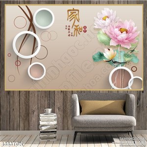 Tranh in kính sen nở Tranh in kính sen nở