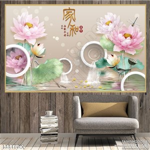 Tranh hoa sen in tường Tranh hoa sen in tường