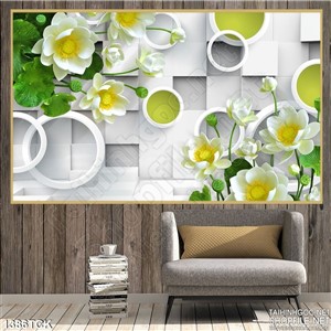 Tranh hoa sen xanh ngọc bích Tranh hoa sen xanh ngọc bích