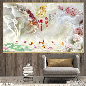 Tranh hoa sen in kính đẹp Tranh hoa sen in kính đẹp