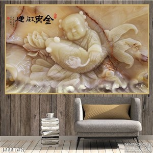 Tranh in kính cậu bé ôm cá chép Tranh in kính cậu bé ôm cá chép