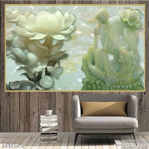 Tranh sen ngọc 3D Tranh sen ngọc 3D