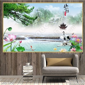 Tranh hạc và sen Tranh hạc và sen