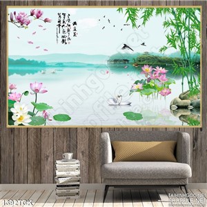 Tranh sen trong đầm Tranh sen trong đầm