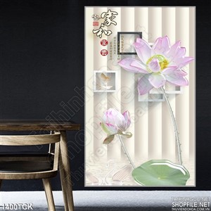 Tranh hoa sen 3D hồng Tranh hoa sen 3D hồng