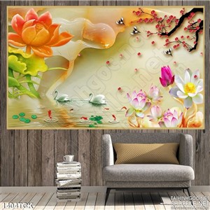 Tranh cảnh hoa sen Tranh cảnh hoa sen