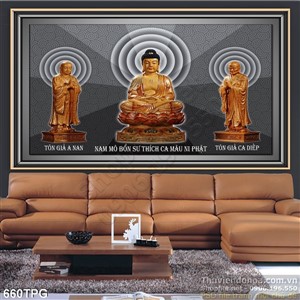 Tranh Phật Nam Mô Bổn Sư cùng Tôn giả