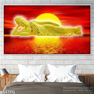 Tranh Phật nằm bằng vàng