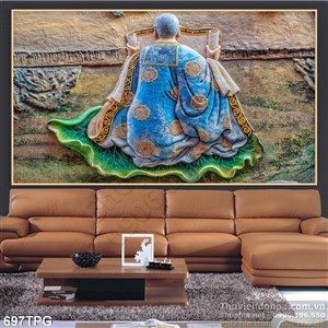 Tranh Phật trên lá sen