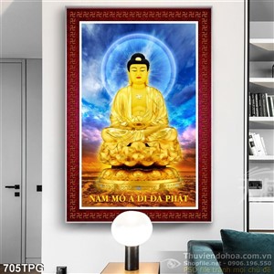 Tranh A Di Đà Phật đẹp