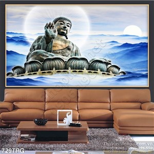 Tranh tượng Phật trên đài sen