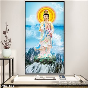 Tranh Phật Quan Thế Âm giáng thế