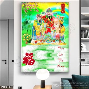Tranh Phúc Lộc Thọ in lịch đẹp
