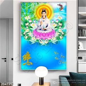 Tranh phật Quan Âm Bồ tát in lịch