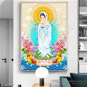 Tranh phật Quan Âm trang trí treo tường