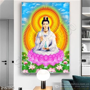Tranh phật Quan Âm Bồ tát in lịch