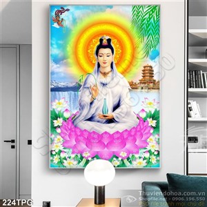 Tranh phật Quan Âm trang trí treo tường