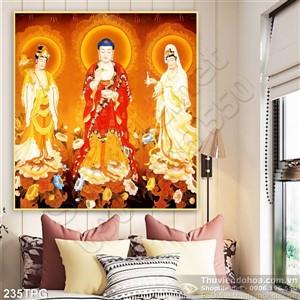Tranh phật Tổ và Quan Âm Bồ Tát