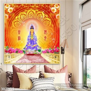 Tranh Phật Quan Âm in lịch đẹp