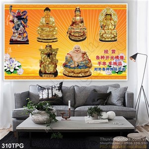 Tranh tượng các vị Phật bằng vàng