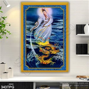 Tranh phật Bồ Tát trên biển