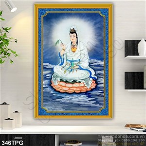 Tranh phật Quan Âm lưới trên sóng