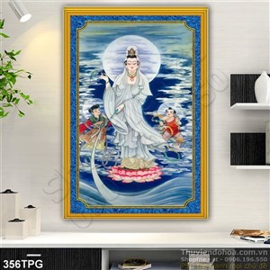 Tranh phật Quan Âm đẹp độc đáo