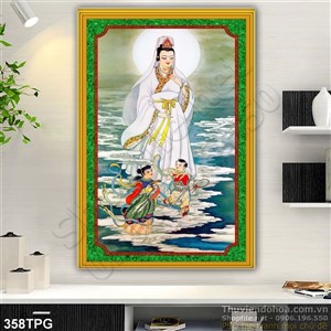 Tranh phật Quan Âm trên sóng biển