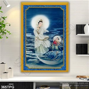 Tranh phật giáo Quan Âm trên biển