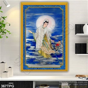 Tranh phật Quan Âm trên biển