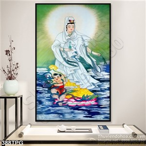 Tranh phật Bồ tát và tiểu đồng