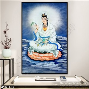 Tranh phật Quan Âm trên biển