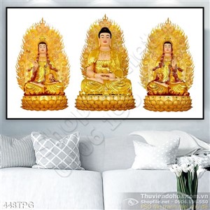 Tranh Các tượng Phật bằng vàng