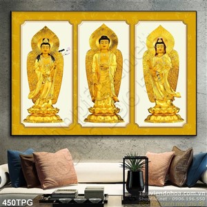Tranh phật bằng vàng trang trí treo tường