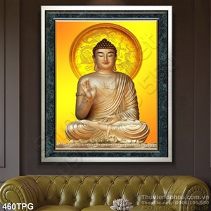 Tranh Tượng Phật tổ bằng vàng